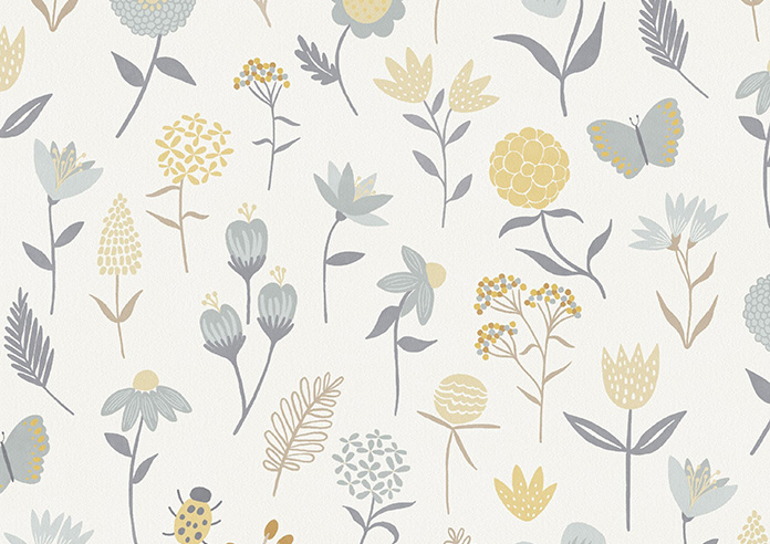 Floral Whimsy, Burnt Yellow - Twist&Fit Roman Blind - Image 7